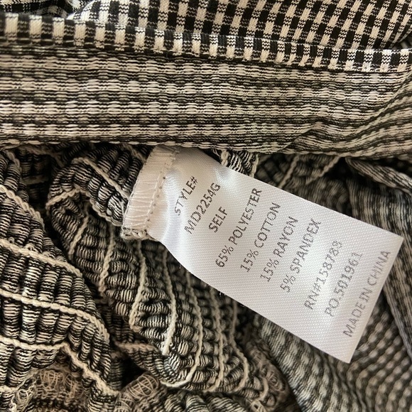 MABLE Anthropology Black Gingham Smock Fitted Tie Dress Women’s Size Small - Picture 11 of 12